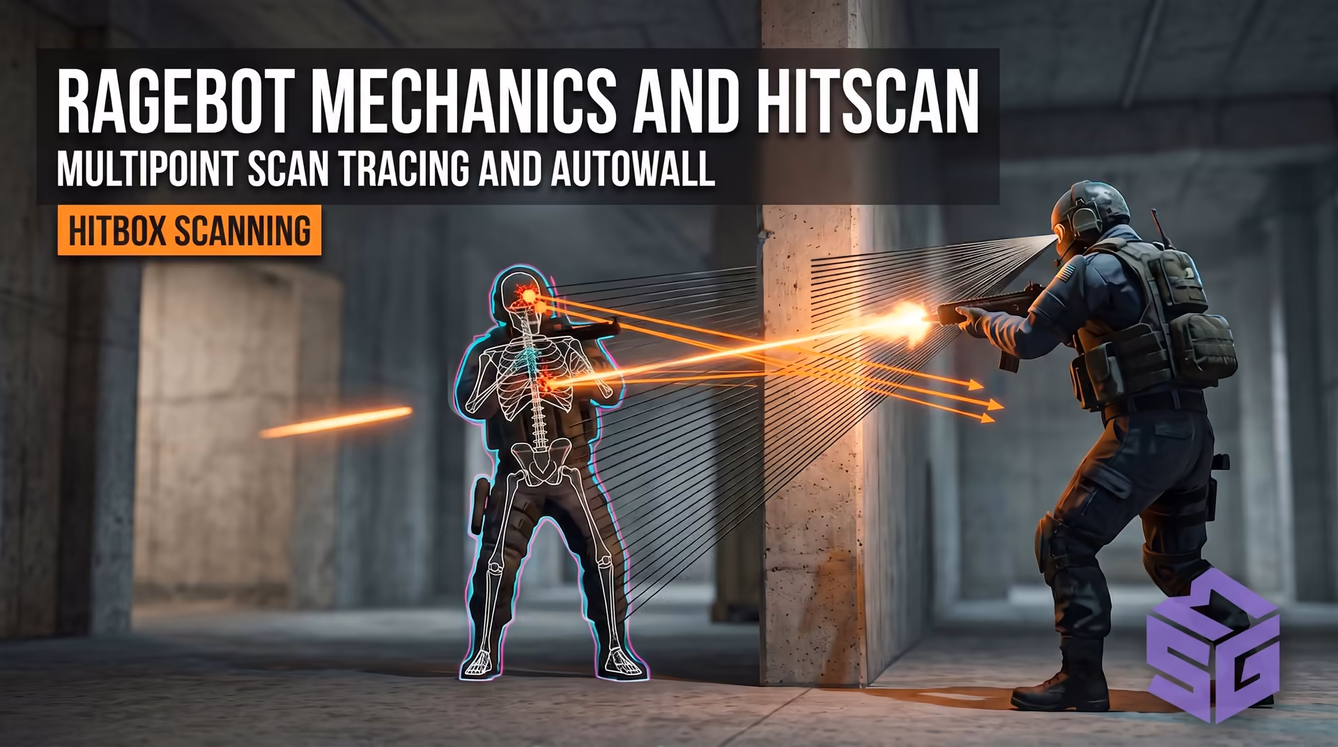 Enemy hitbox scanning process on a CS2 HvH server
