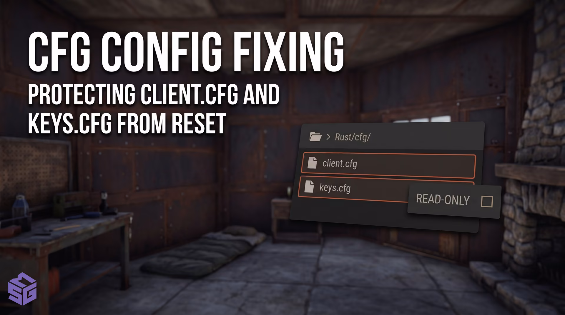 Configuration file directory showing client cfg and keys cfg in Rust installation folder
