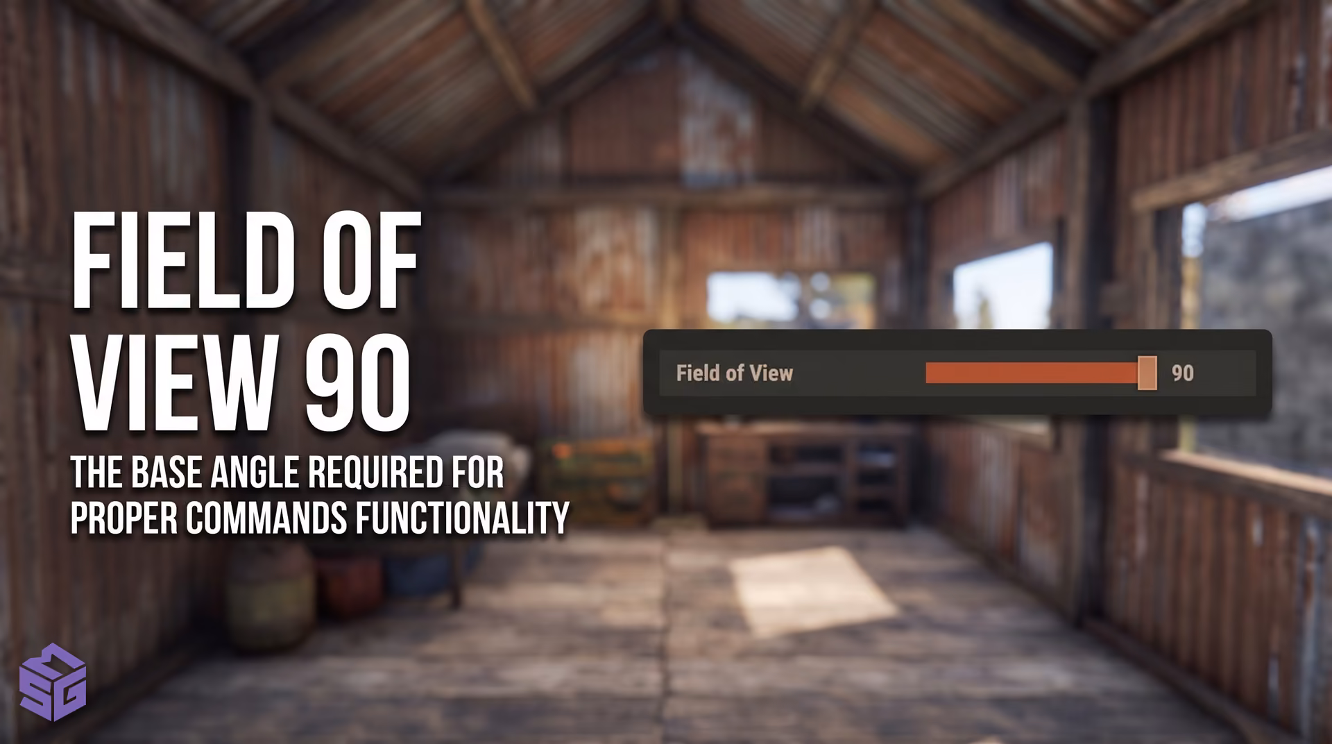 Rust graphics options menu with Field of View slider set to 90 degrees